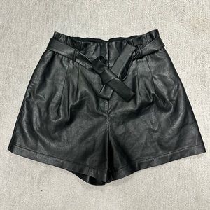 BCBGMaxazria black leather shorts Size Medium